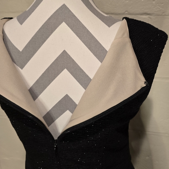 ELIZA J Embellished Sparkle Cocktail Fit & Flare Sleeveless Jeweled Dress BLK  8 - Picture 9 of 16